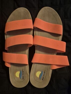 Maui Island Orange Triple-Strap Women's Sandals
